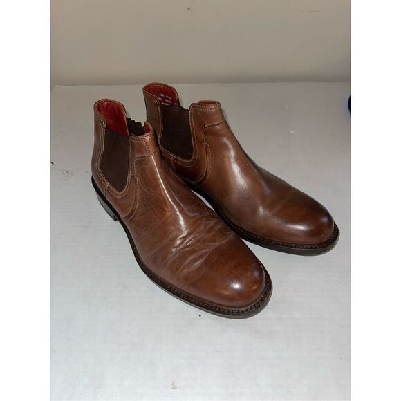 201302 WTBT50 RALEIGH MEN'S‎ SHOES 10.5 M BROWN BOOTS JOHNSTON MURPHY A4 - Picture 1 of 8